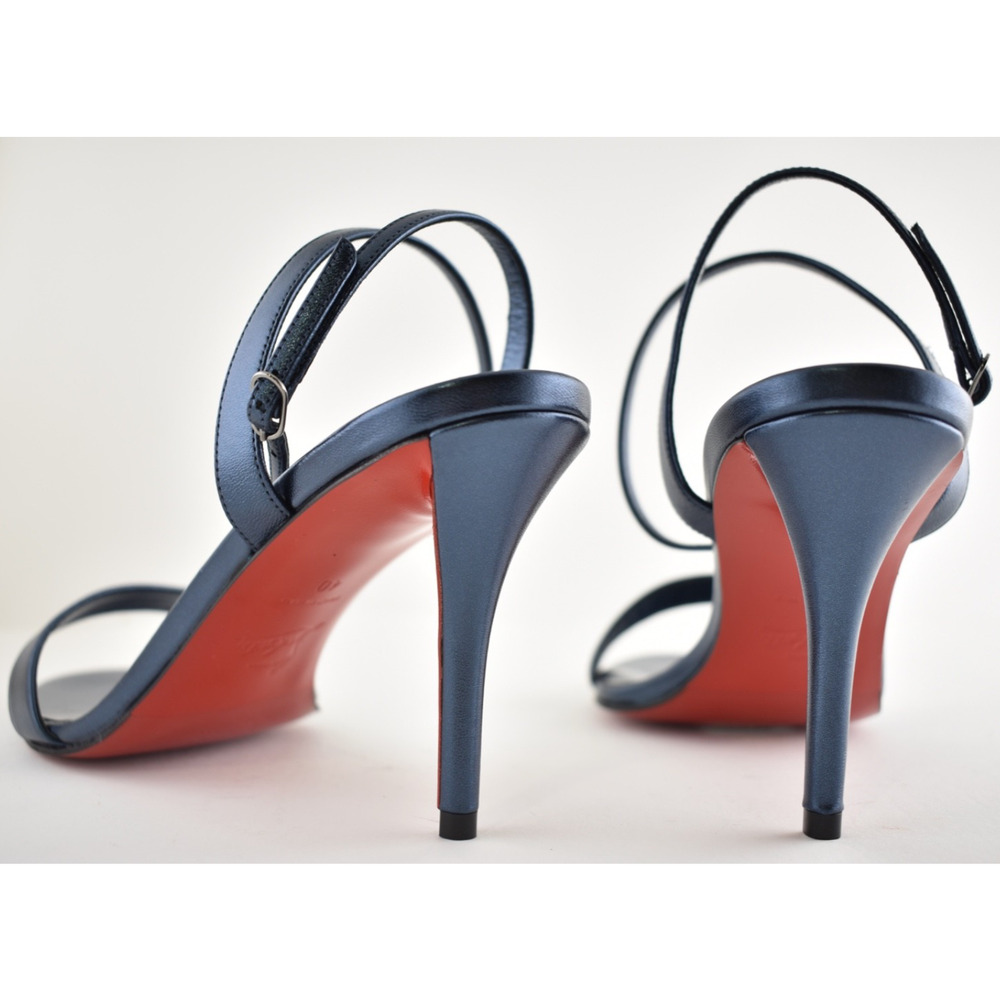 Christian Louboutin Miss Z Sandal 80 Blue Ankle Strap Sandal Heel Pump 40 - Picture 12 of 13